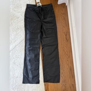 Zara Charcoal Faux Leather Trousers
